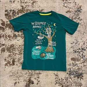 Cat & Jack Teal 'Sleepiest Animals' Reptile shirt sleeve Tee